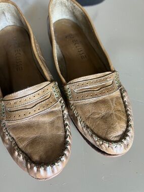 Tan Leather Moccasin Loafers for Women